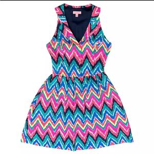 Lilly Pulitzer Pink and Blue Zigzag  Dress